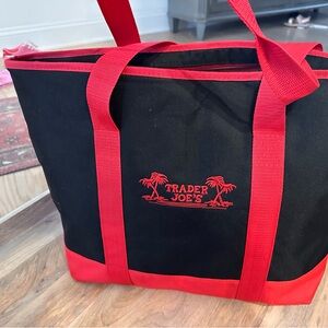 Trader Joe's Black and Red Tote Insulated Bag